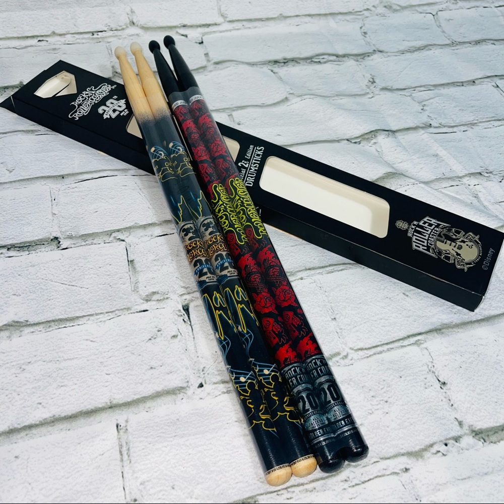 Disney Rock N Roller Coaster 20th Anniversary Drum Sticks NEW Collector Edition